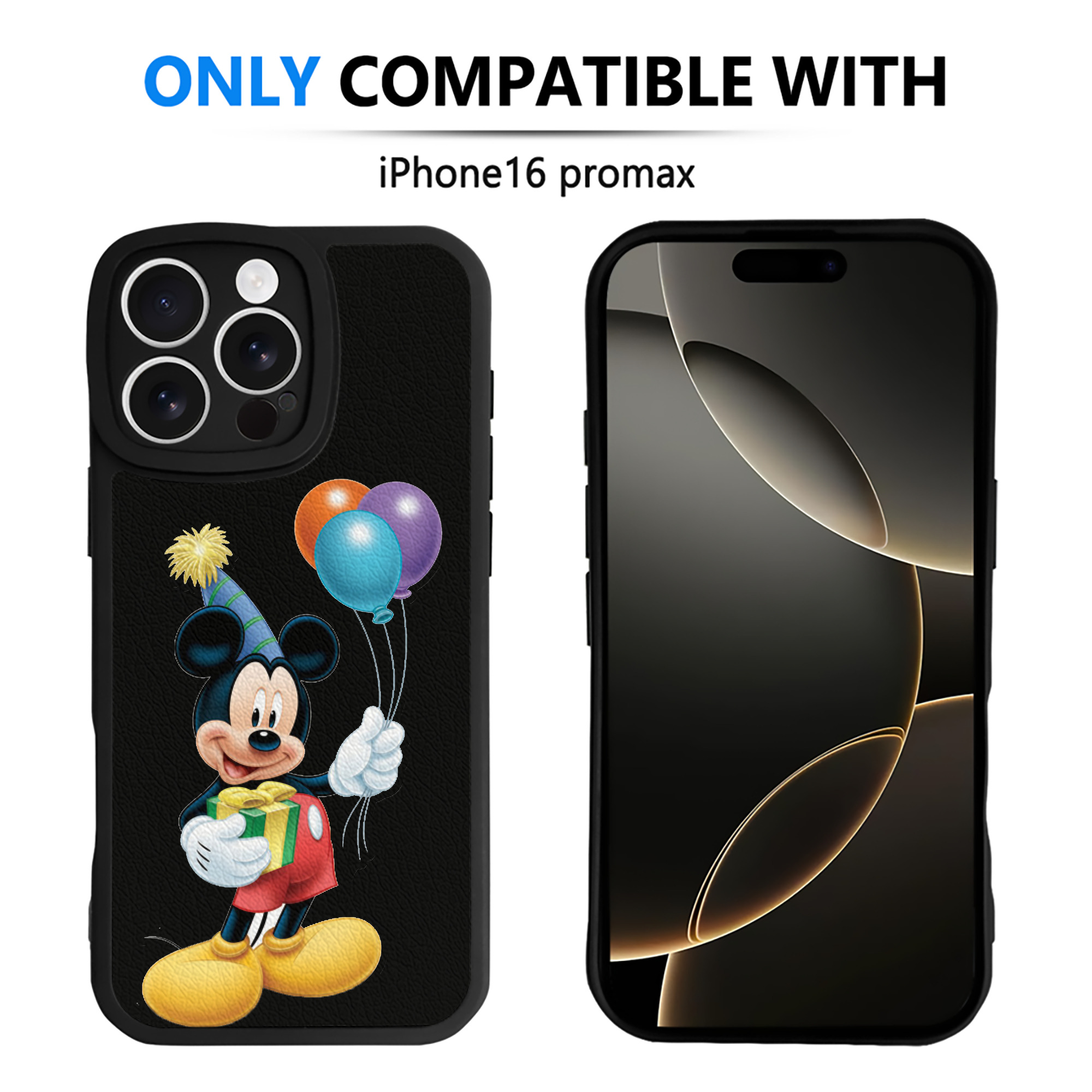 （画像用） ミッキーマウス Mickey Mouse 【iPhone 16シリーズ対応】シリコンスマホケース（レザー調） 材質：シリコン
